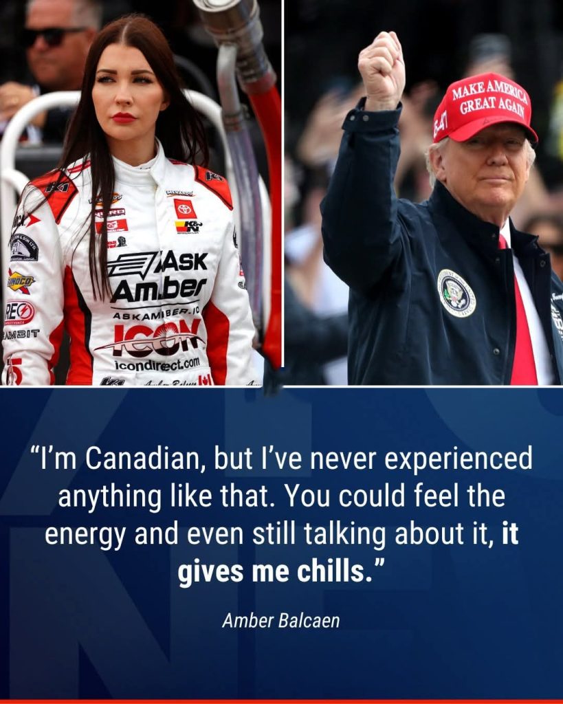 Canadian driver Amber Balcaen says Trump’s presence at Daytona 500 gave her chills: ‘It was really neat’